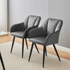 Grey Velvet Dining Chairs Set 2 Low Back Kitchen Dining Room Chairs Metal Legs