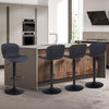 Ralex-chair Bar Stool, Faux PU Leather Bar Chairs with Back, Adjustable, Black