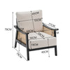 Mid-Century Accent Armchair Solid Wooden Frame Rattan Upholstered Fabric Chair