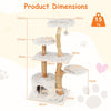 Multi-level Pet Furniture Kitty Playground w/Scratching Posts-White