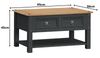 Corona Coffee Table Charcoal 2 Drawers Solid Pine Living Room®