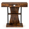 T-Shaped Console Table Wooden Foyer Table Couch Table W/ Drawer Entryway Table