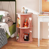 Round Spinning Corner Bookcase Kids Rotating Bookshelf Pink