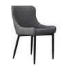 Pair Grey Faux Leather PU Dining Chairs Dining Room Chair Retro Modern Kitchen