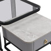 Coffee Table Square Nest of Tables Side Table with Metal Frame Legs & Glass Top