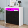 Modern 2 Door Sideboard Cupboard Buffet Cabinet 4 Shelves Storage with LED Light