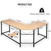 L-Shaped Corner Computer Desk Office Writing Workstation w/ CPU Stand Natural