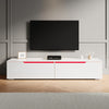 180cm High Gloss White Floating TV Stand Unit Cabinet Wall Mounted Storage Door