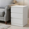 3 Drawers Bedside Table Cabinets w/ Charging Station Nightstand Storage Unit