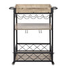 Industrial Vintage Bar Serving Cart Mobile Kitchen Wood Metal Serving Trolley UK