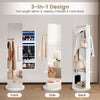 360° Swivel Jewelry Cabinet Armoire Freestanding Full Length Mirror w/ Storage