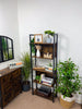 Tall 5 Tier Rustic Bookcase Slim Industrial Bookshelf Storage Unit Display Shelf