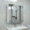 Illuminated Bathroom Mirror Cabinet LED Lighted Shaver Socket Demister IR Sensor