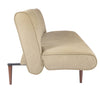 Creamy Faux Suede Fabric Upholstered Sofa Bed 3 Seater Recliner Sleeper Sofabed