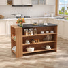 Kitchen Island Breakfast Bar Table Worktop Food Prep Table with Storage Shelves