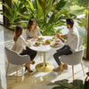 Round Dining Table Marble Modern Tulip Table Slate Tabletop Golden Pedestal Base