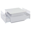 Coffee Table with LED Lights Storage Tea Table High Gloss White for Living Room