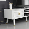 Modern TV Stand 150cm High Gloss White & Gold With 2 Wall Panels