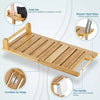 Durable Bamboo Shower Bench Spa Stool Seat Chair 2-Tier Storage Shelf Waterproof