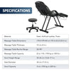 Massage Bed Table Therapy Salon Pedicure Facial Sofa Bed Chair with Stool