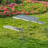 Compact Foldable Dining Table Chairs Benches Aluminum Folding Outdoor Picnic Set