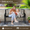 Heavy-Duty Outdoor Seating Park-Style Loveseat w/ Curved Armrests-Black