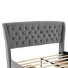 Double Upholstered Platform Bed Frame 135x190 with Drawers Storage and Headboard