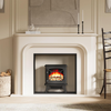 Electric Fireplace Freestanding Vintage Glass Door Log Flame Heater Black