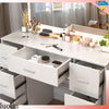 Bedroom Dressing Vanity Table Large Makeup Desk with LED Lighted Mirror 7 Drawer