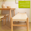 2x Wooden Wishbone Dining Benches Black/Natural Long Solid Wood Kitchen Seat