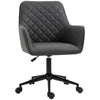 Vinsetto Home Office Chair Leather-Feel Fabric Swivel Chair with Armrests Grey