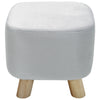 Square Footstool Footrest Pouffe Linen/Velvet/PU Leather Padded Children Seat