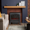 Electric Stove Heater 1850W Freestanding Fireplace LED Flame Log Effect Black