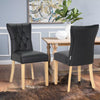 Set of 2/4 Dining Chairs Home Kitchen Chair High Back PU Leather with Wood Legs