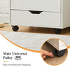Office Cabinet Mobile Cabinet 5 Drawers with Wheels White