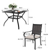 5Pcs Outdoor Furniture Patio Furniture Set Outdoor Dining Set w/ Umbrella Hole
