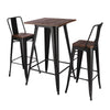 Retro Metal Pub Kitchen Dining Breakfast Bar Table & 2/4 High Chairs Stools Set