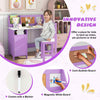 Kids Table and Chair Set Home Student Writing Desk w/ Cabinet