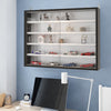 Wooden Wall Display Cabinet Storage Shelf Wall Mounted Glass Case Collectors Box