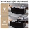 Lift up High Gloss Coffee Table LED Living Room Storage W/ Socket Outlet Black