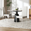 Set of 2 Dining Chairs PULeather Padded Seat High Back Metal Legs Home Furniture
