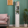 Modern Bathroom Tall Cabinet with Storage Shelf&Door Corner Shelf Bookshelf