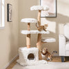 Multi-level Pet Furniture Kitty Playground w/Scratching Posts-White