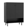 2-Door Kitchen Storage Cabinet with Adjustable Shelf-Black