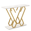 Modern Console Table Faux Marble Narrow Entryway Hallway Table Accent Desk 100cm