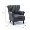 Linen Fabric Sofa Accent Chair Cocktail Armchair Sofa Padded Rivet Lounge Seat