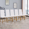 6pcs White High Back Faux Leather Dining Chairs Golden Footrest Bar Dining Room