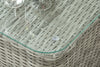 Bellevue Rattan Rocking Garden Chair Set Reclining Armchairs Glass Top Table