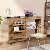 Folding Sewing Table 2 IN 1 Rolling Craft Table Home Office Desk Workstation