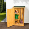 Wooden outdoor garden cabinet utility storage tools XXL shelf box shed flat roof